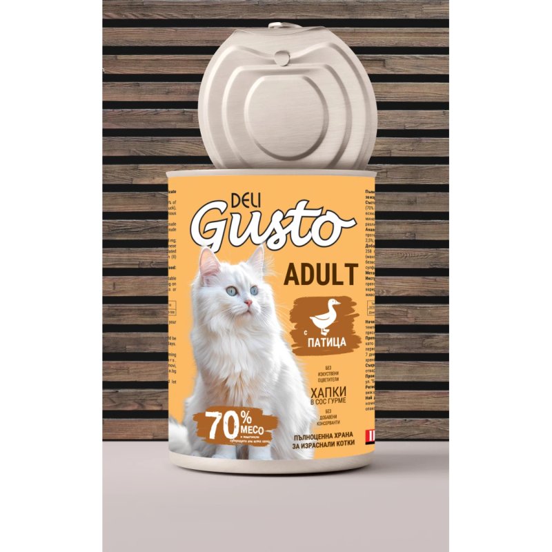 Deli Gusto Cat Duck - хапки в сос с патешко 415гр